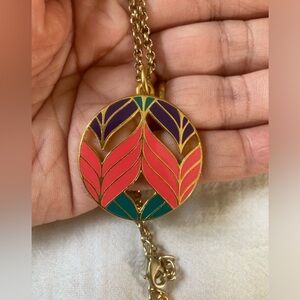 Foxy Reversible Enameled‎ Pendant Necklace